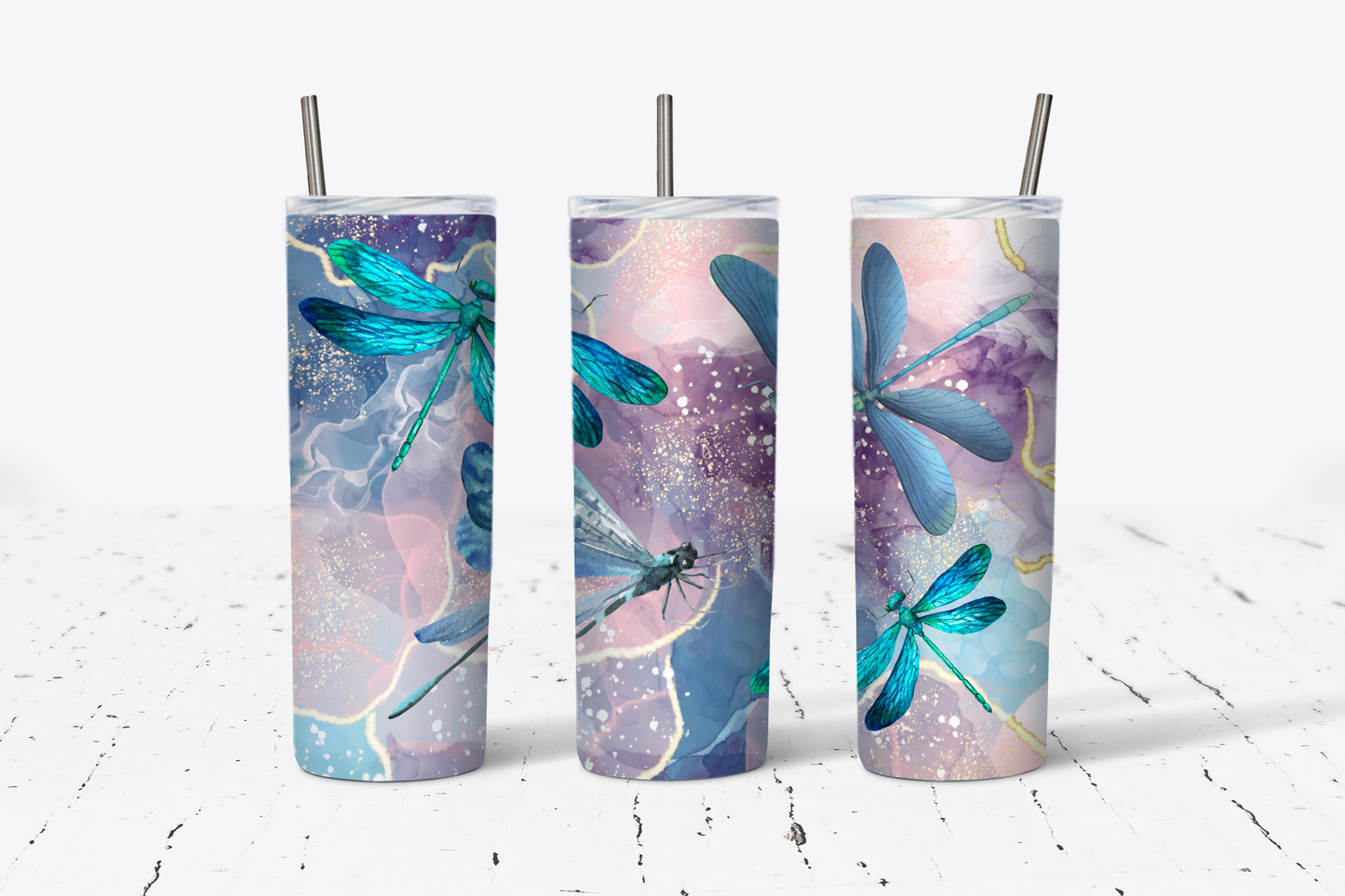Dragonfly Watercolor Tumbler