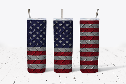 Steel American Flag Tumbler
