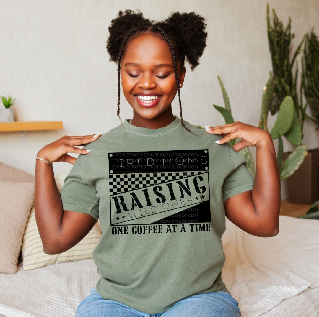 Tired Mom Raising Wild Ones Sweater/ Tee