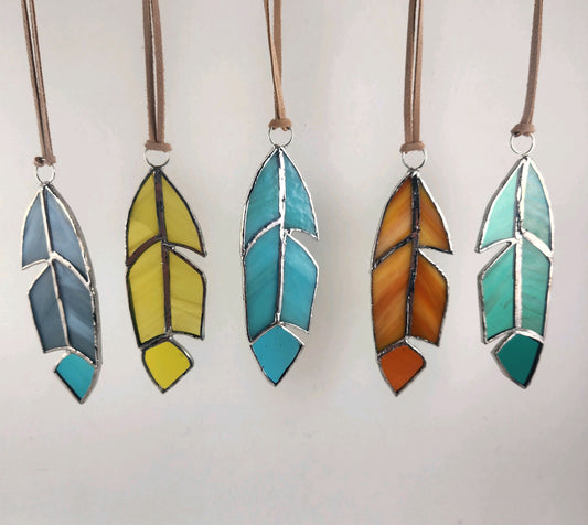 Hanging Small Feather Stained Glass