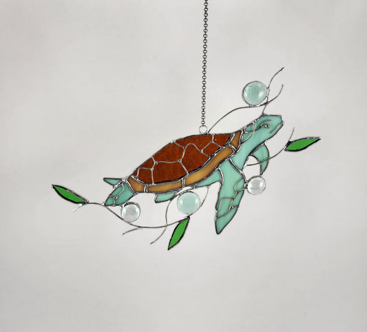 Hanging Sea Turtle Stained Glass