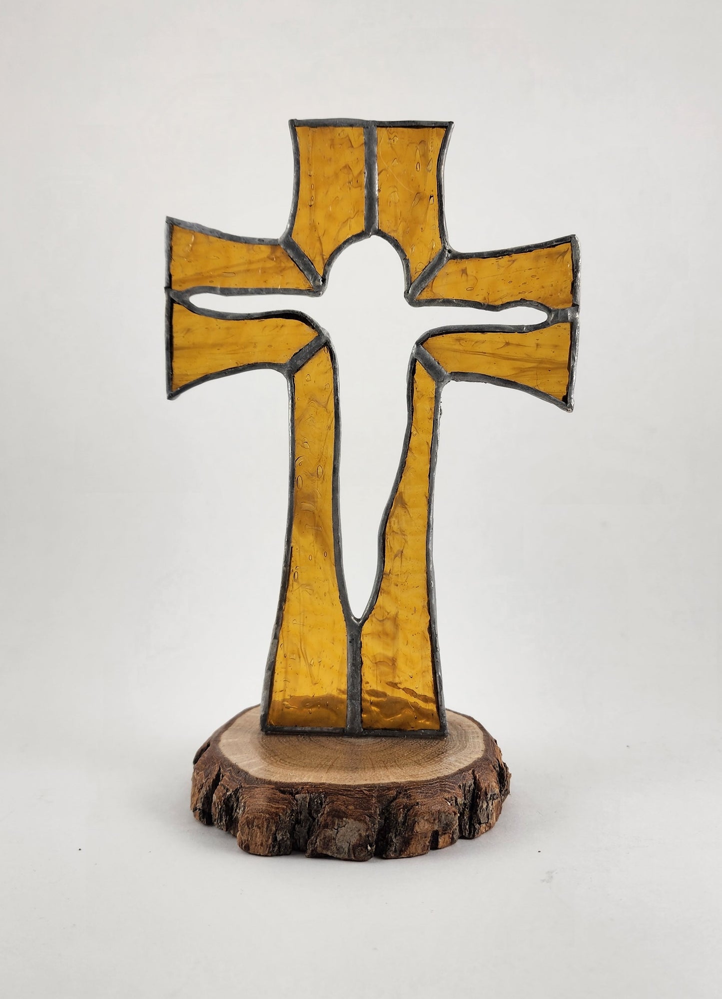 Wooden Base Hollow Cross Stained Glass