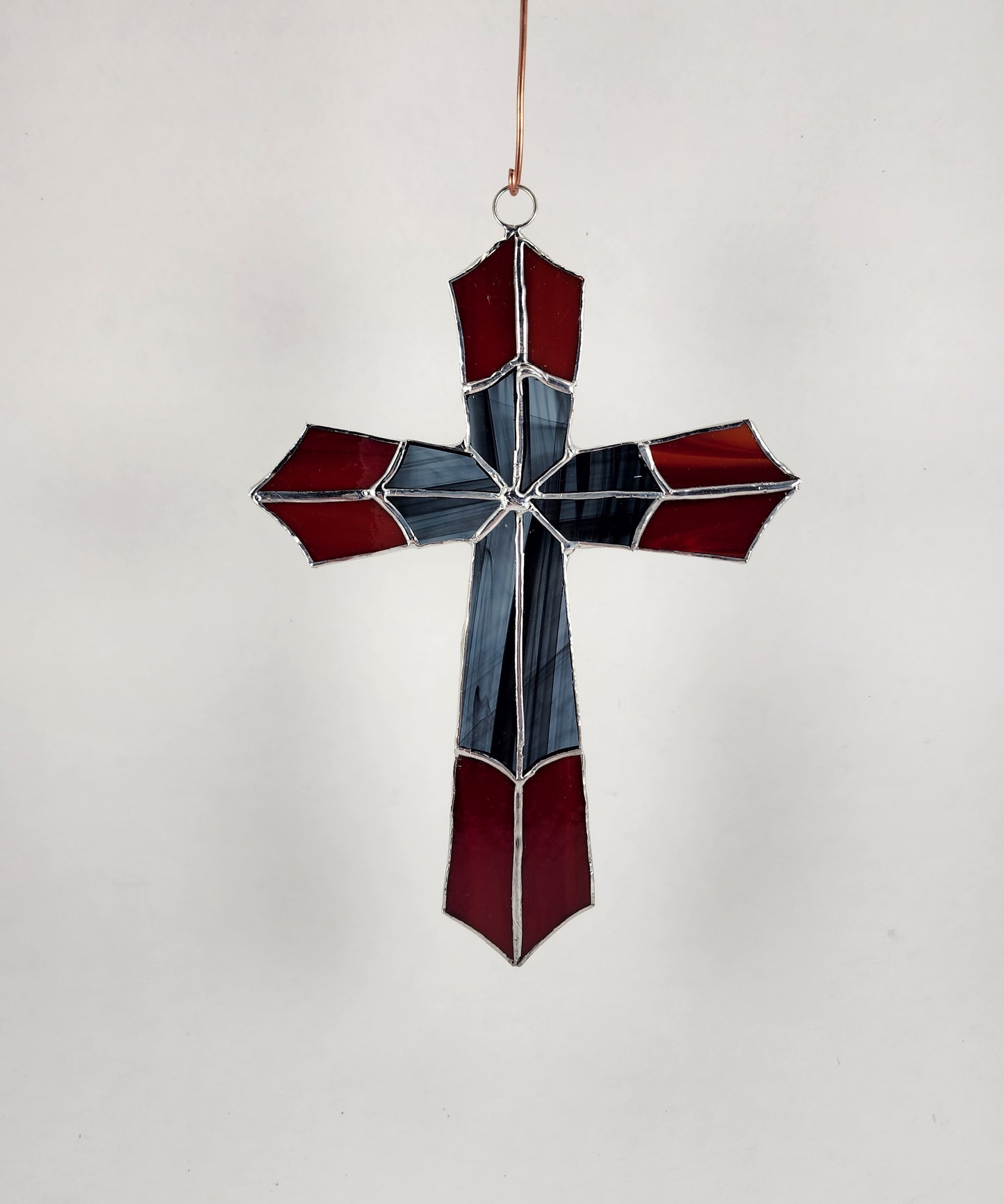 Hanging Gothic Cross Stained Glass