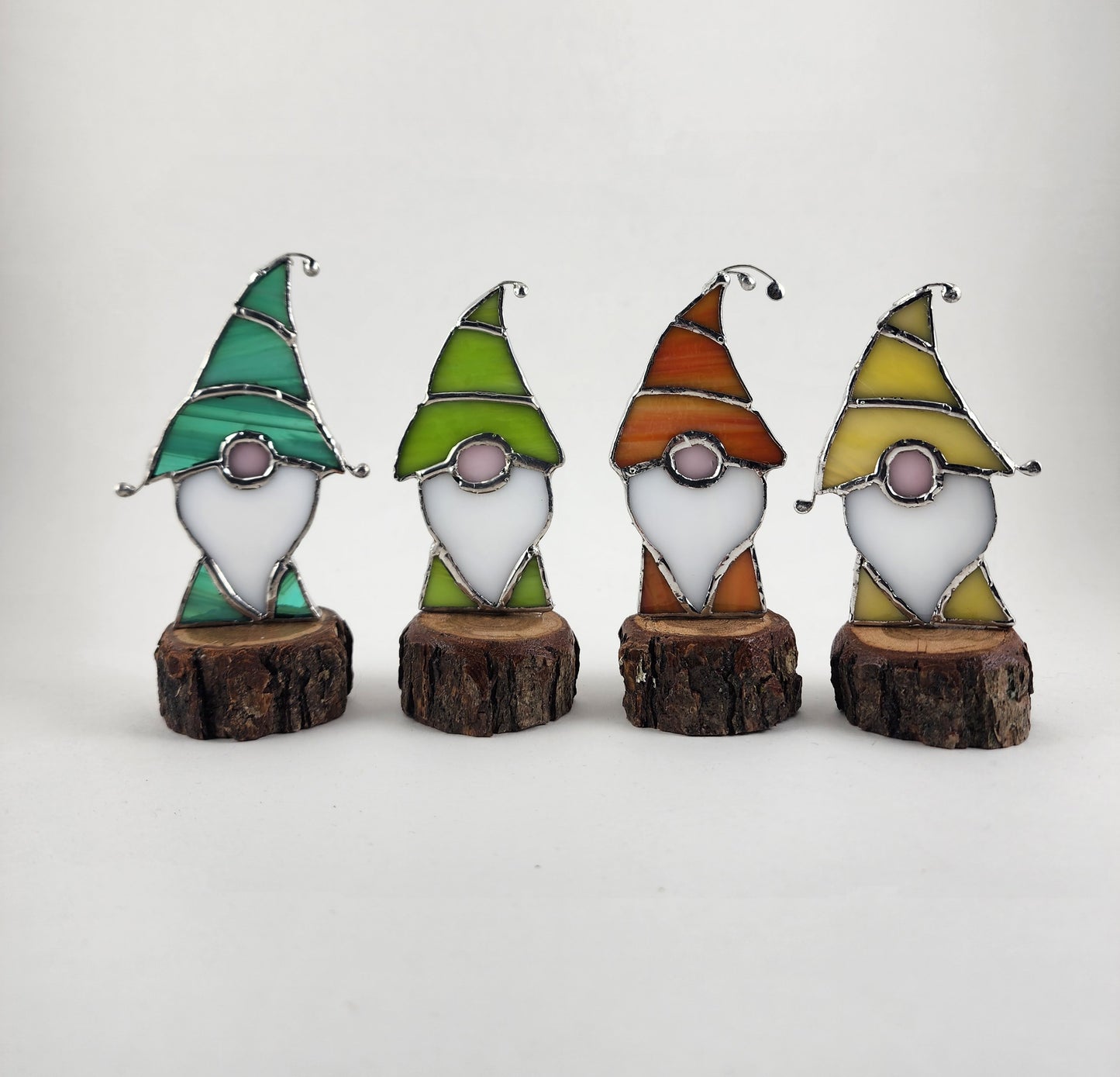 Wooden Base Gnome Stained Glass