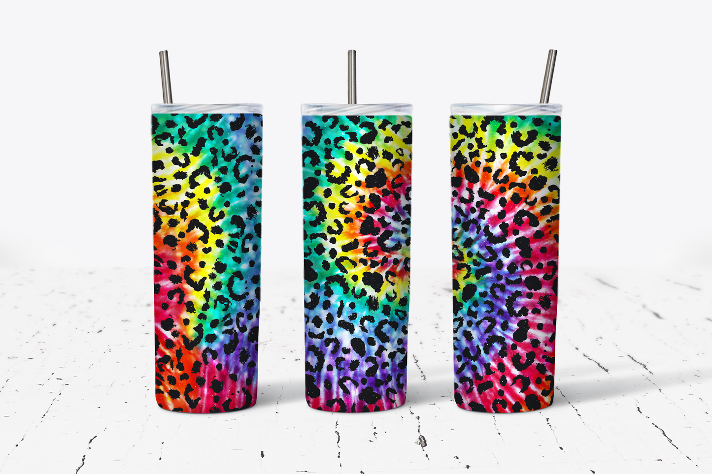 Tie-Dye Leopard Tumbler