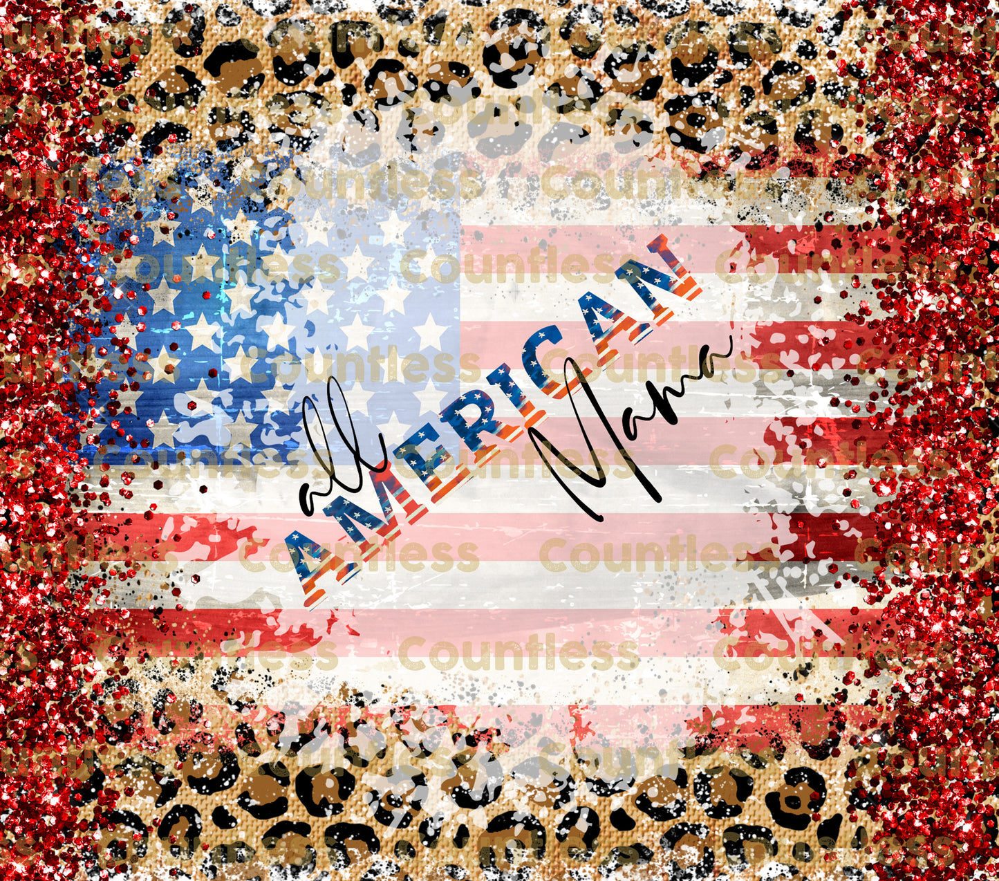 All American Mama Leopard Tumbler