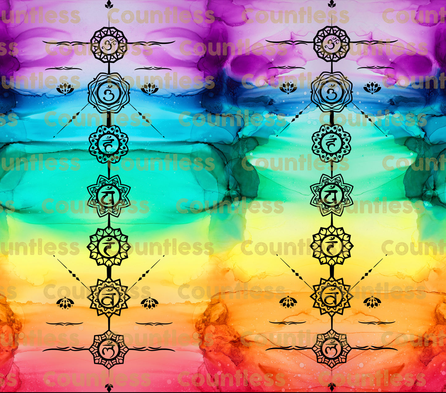 Chakra Rainbow Alcohol Ink Tumbler