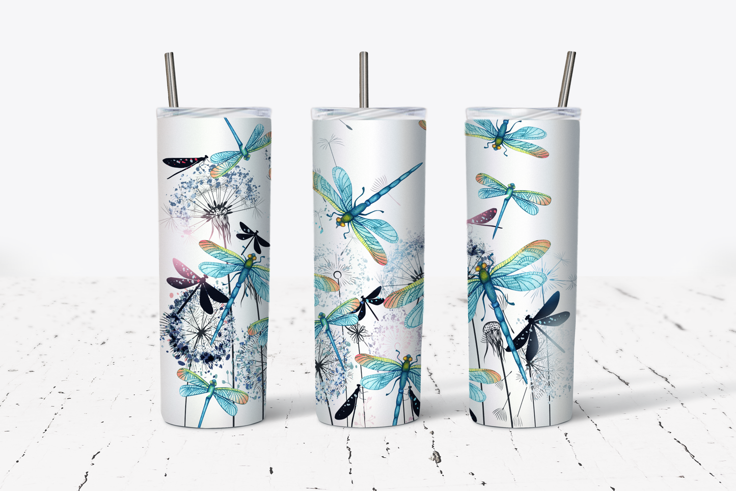 Dragonfly Dandelion Tumbler