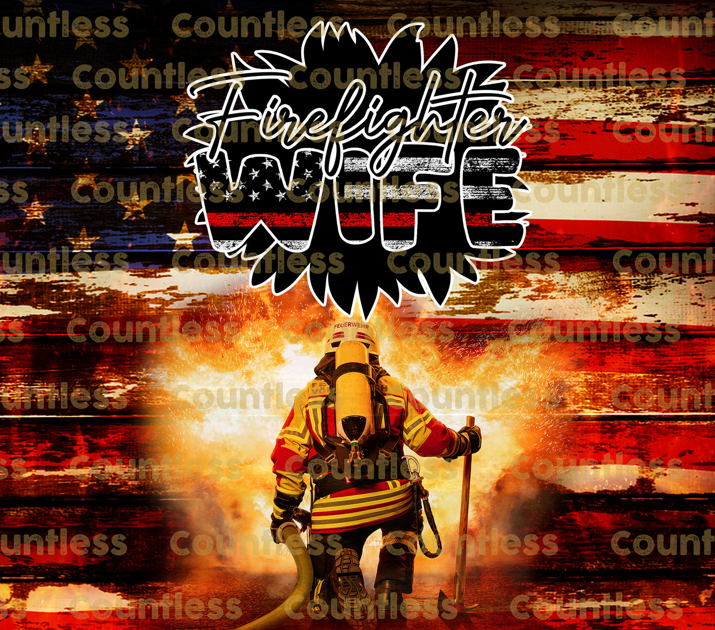 Firefighter Wife Sunflower Tumbler