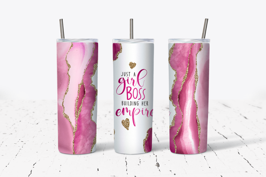 Girl Boss Pink Agate Tumbler