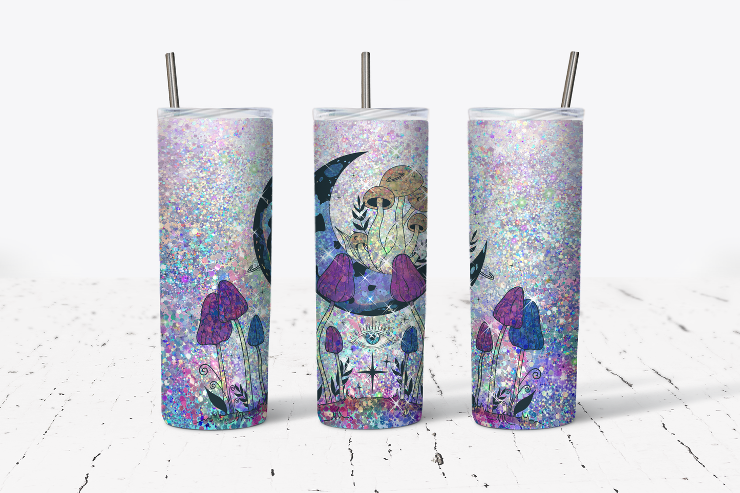 Glitter Mystical Mushroom Tumbler