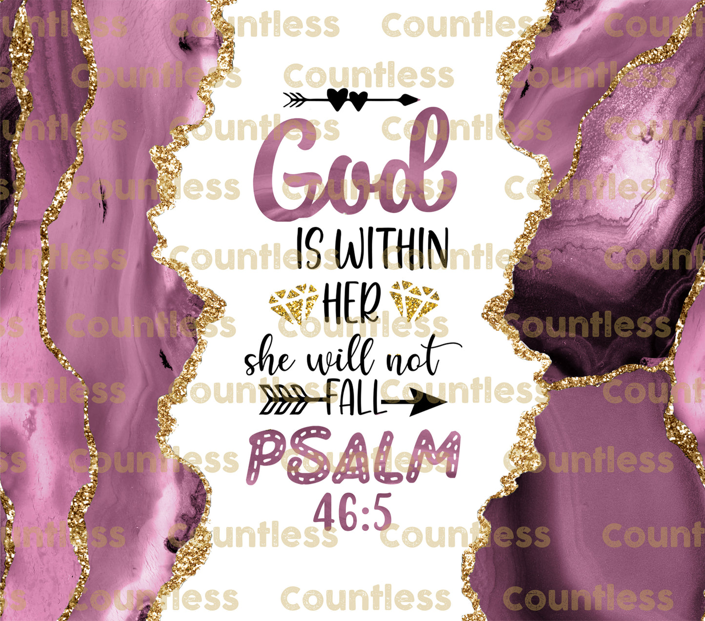 God Is Within Her Psalm 46:5 Purple Agate Tumbler