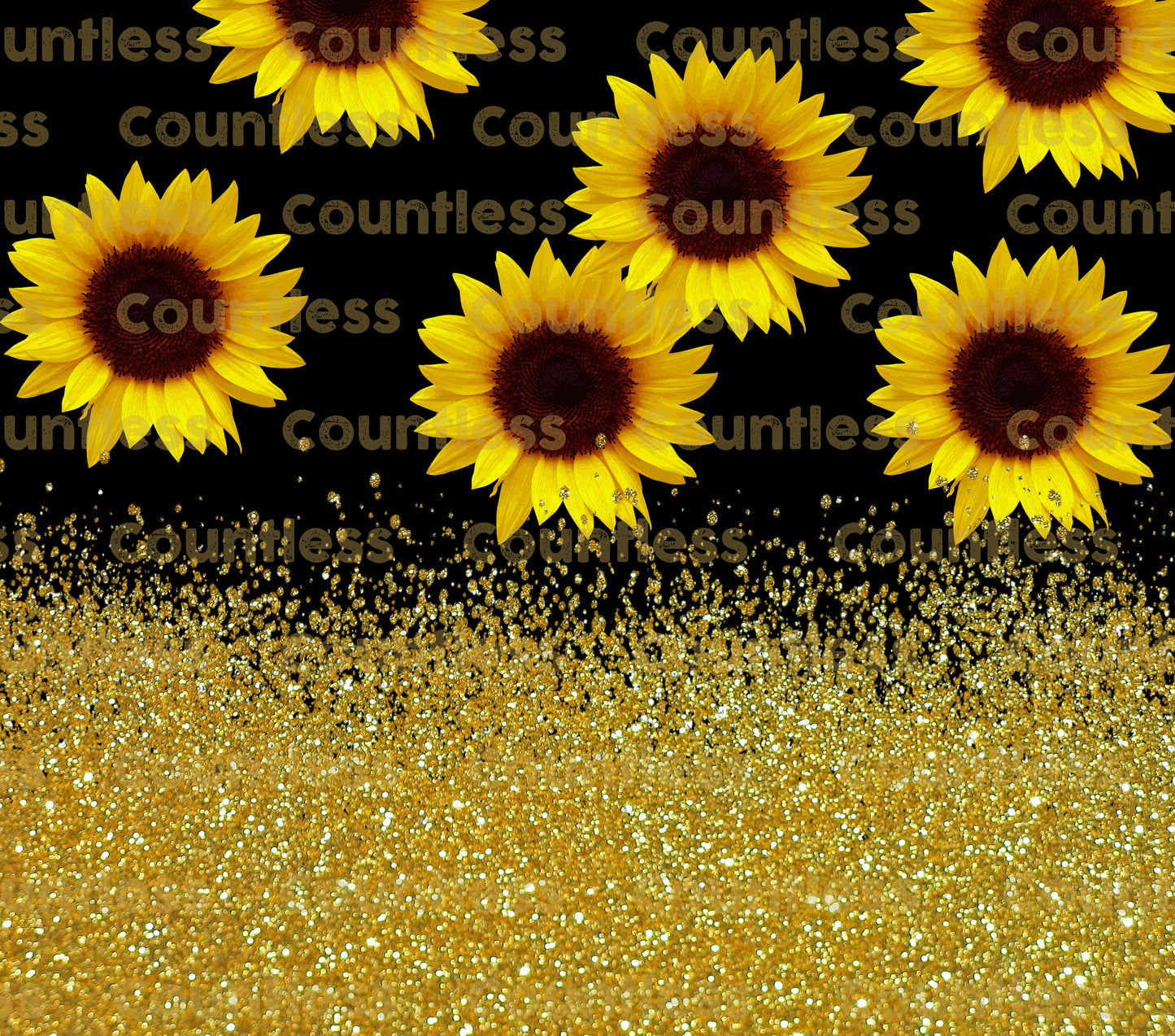 Gold Glitter Sunflower Tumbler