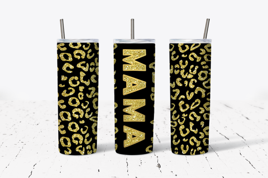 Gold Mama Leopard Tumbler