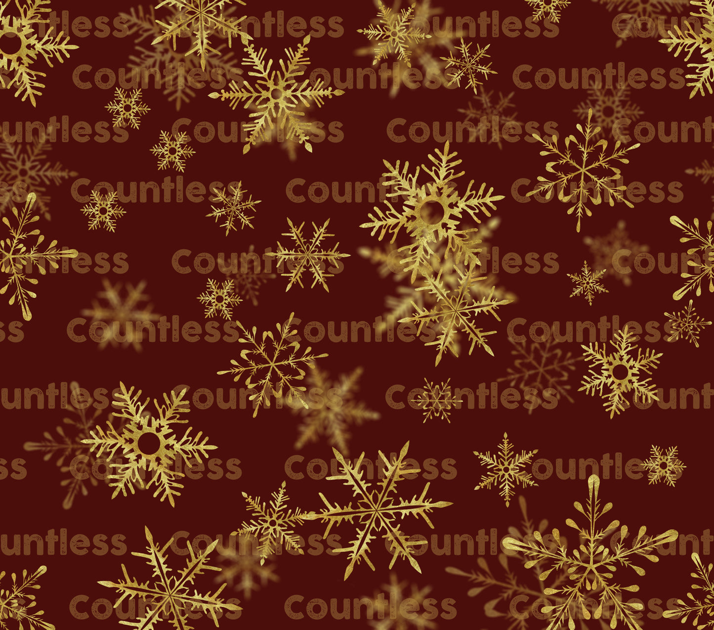 Maroon With Gold Snowflakes Tumbler