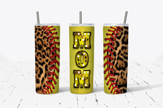 Softball Mom Cheetah Tumbler