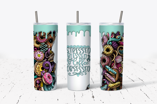 Stressed Blessed Coffee Obsessed Tumbler