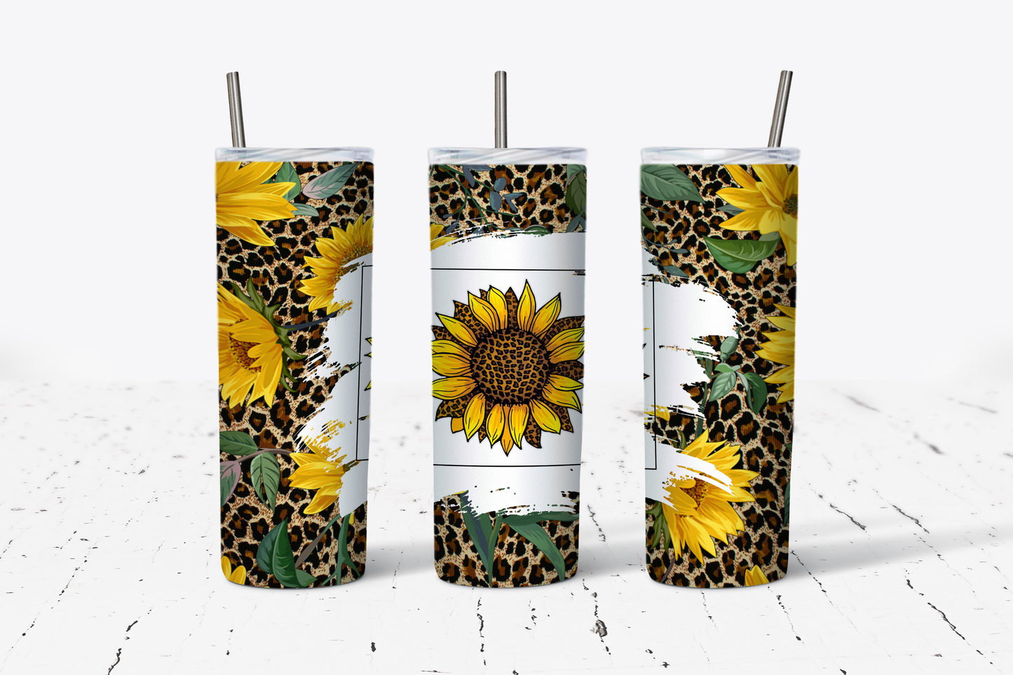 Sunflower Leopard Tumbler